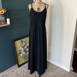 Eddie Bauer Sleeveless Spaghetti Strap Black Maxi Dress